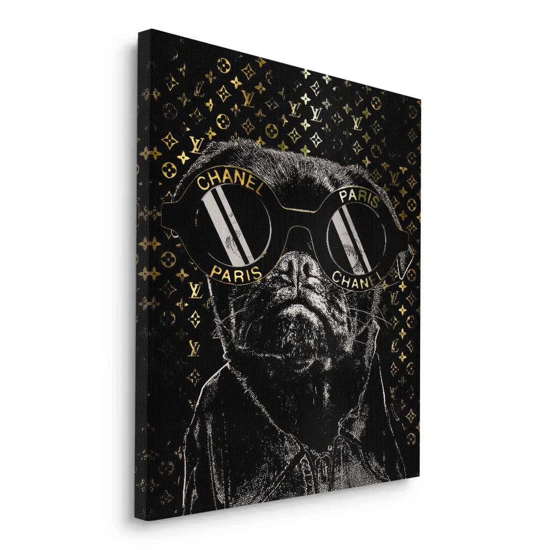 Pug in Chanel Sunglasses - Canvas - Jasmineart.ae