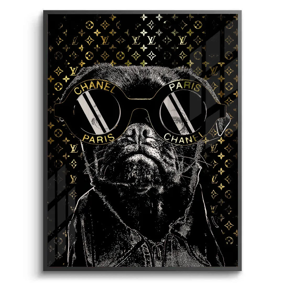 Pug in Chanel Sunglasses - Fine Art - Jasmineart.ae