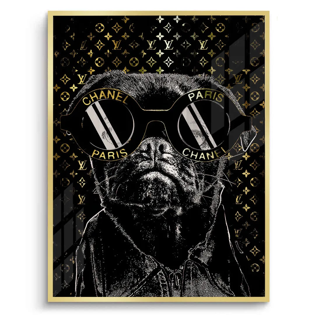 Pug in Chanel Sunglasses - Fine Art - Jasmineart.ae