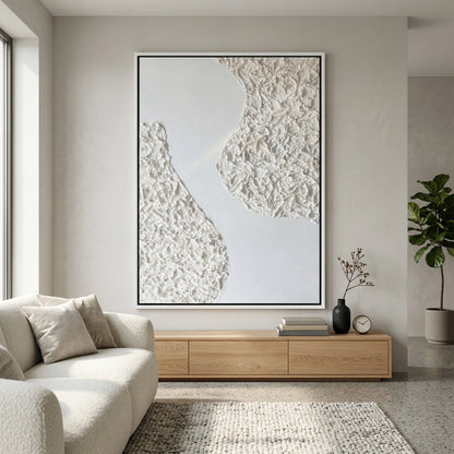 Textured abstract art print with minimalist design and layered textures, enhancing sophisticated UAE interior styling