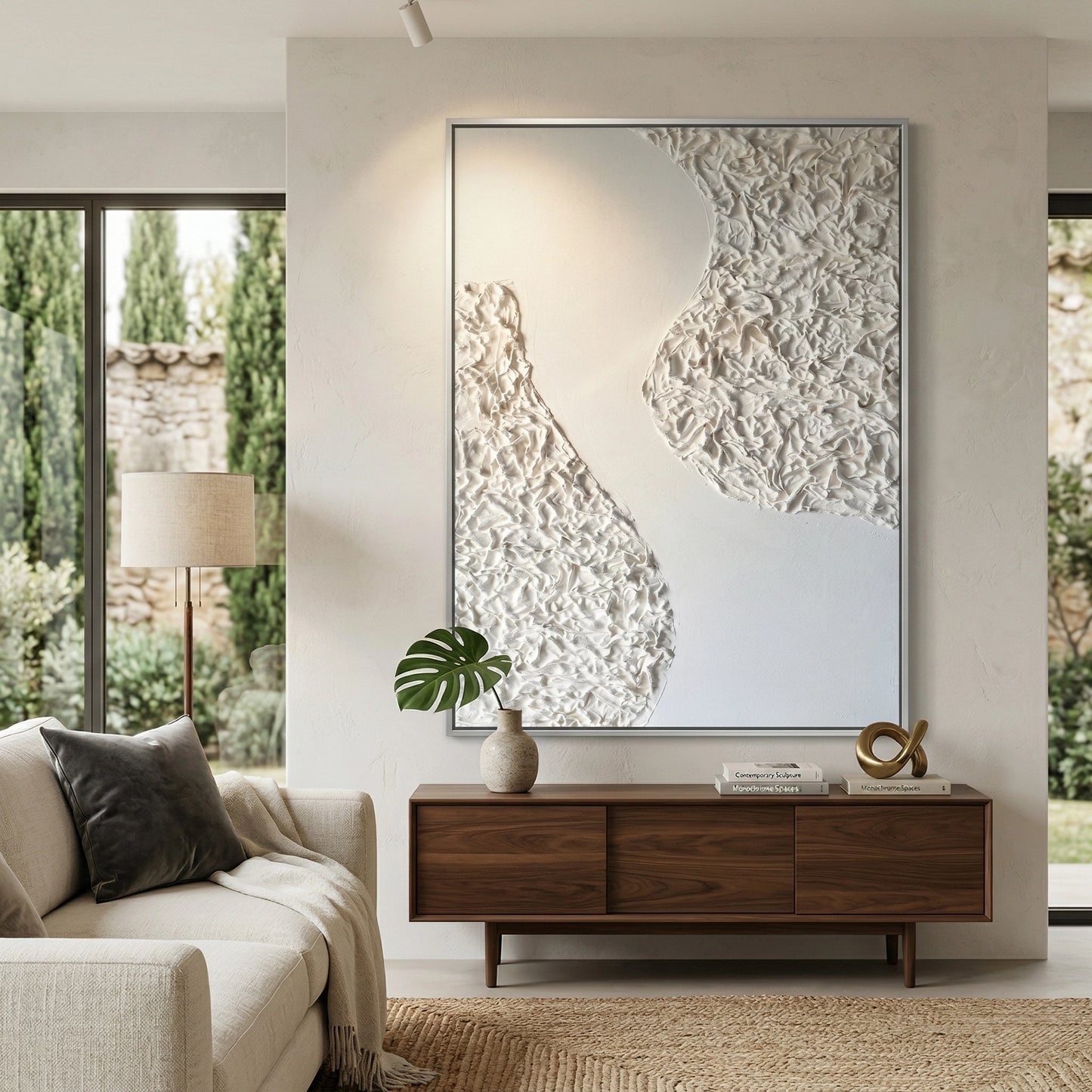 2Modern Pure Texture artwork with abstract textured layers and calm neutral hues, perfect for chic UAE wall decor