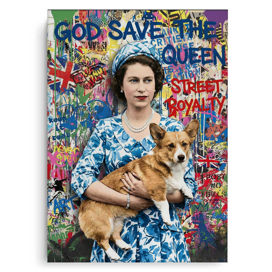 2Queen Elizabeth II Graffiti - Canvas