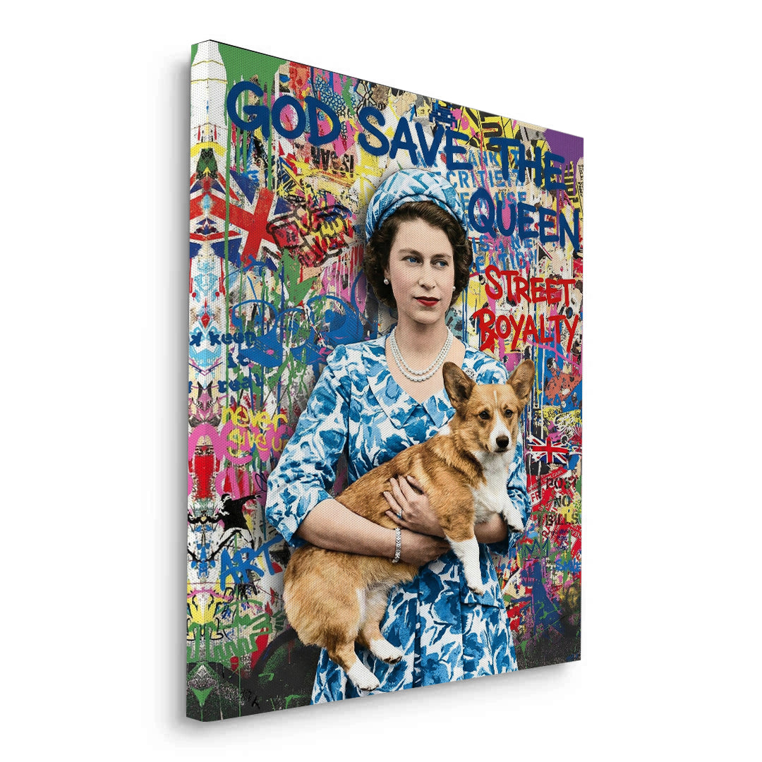 2Queen Elizabeth II Graffiti - Canvas