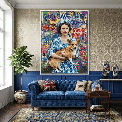 Queen Elizabeth II Graffiti - Canvas