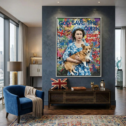 Queen Elizabeth II Graffiti - Canvas