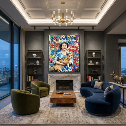 Queen Elizabeth II Graffiti - Fine Art