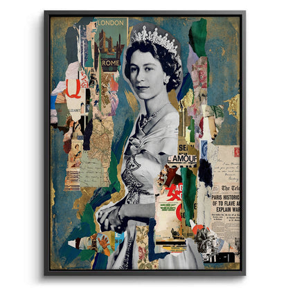 Queen Elizabeth II Mixed Media Collage - Canvas