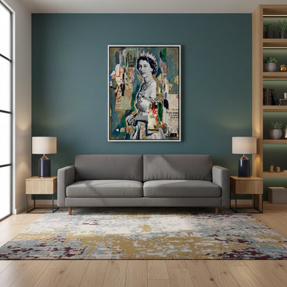 Queen Elizabeth II Mixed Media Collage - Canvas