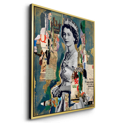 Queen Elizabeth II Mixed Media Collage - Canvas