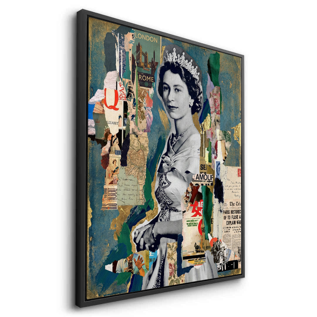 2Queen Elizabeth II Mixed Media Collage - Canvas