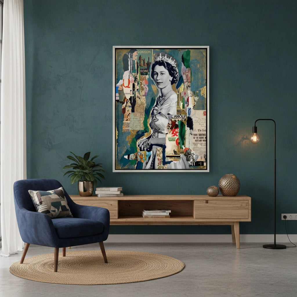 2Queen Elizabeth II Mixed Media Collage - Canvas