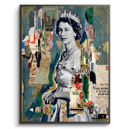 Queen Elizabeth II Mixed Media Collage - Fine Art