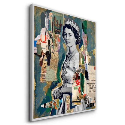 Queen Elizabeth II Mixed Media Collage - Fine Art