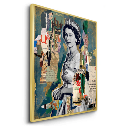 Queen Elizabeth II Mixed Media Collage - Fine Art