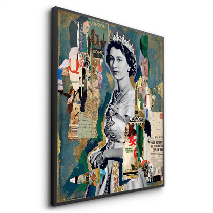 Queen Elizabeth II Mixed Media Collage - Fine Art