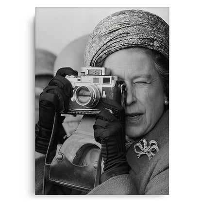 Queen Elizabeth II with Leica Camera - Canvas