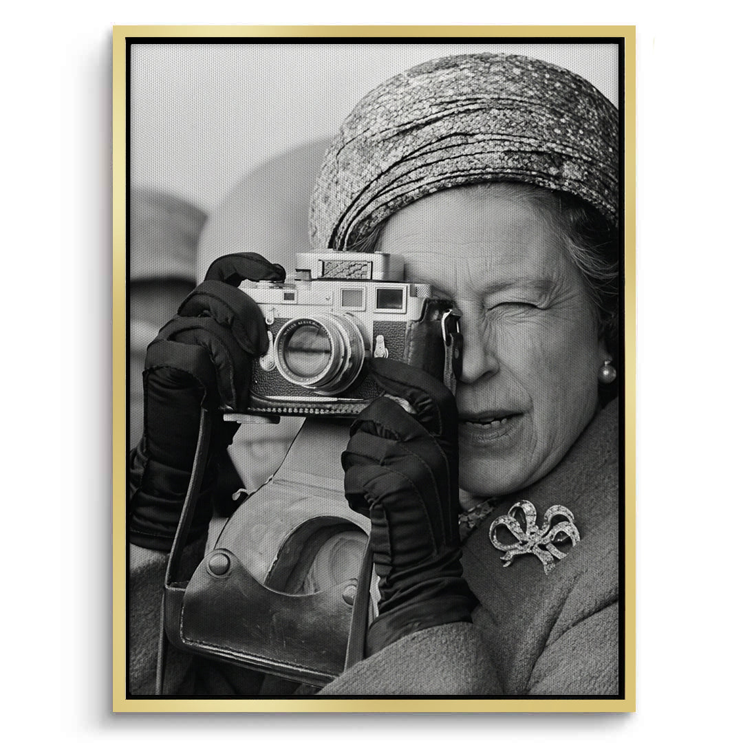 2Queen Elizabeth II with Leica Camera - Canvas