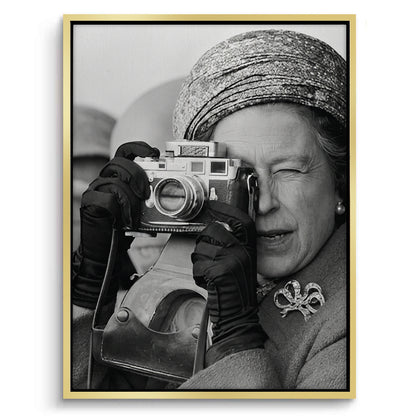 Queen Elizabeth II with Leica Camera - Canvas