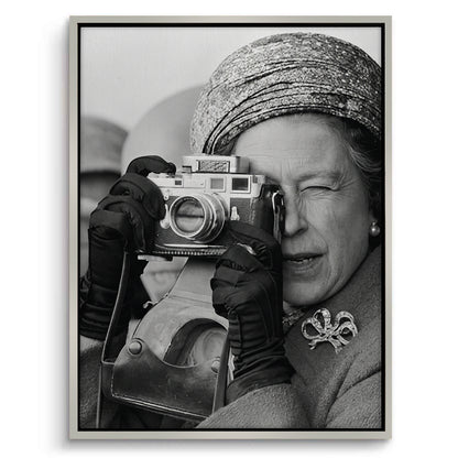 Queen Elizabeth II with Leica Camera - Canvas