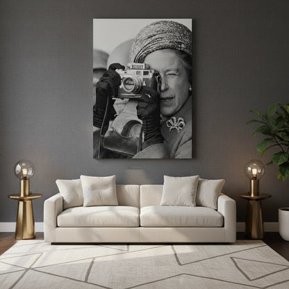 Queen Elizabeth II with Leica Camera - Canvas