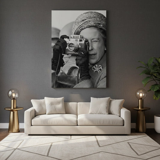 Queen Elizabeth II with Leica Camera - Canvas