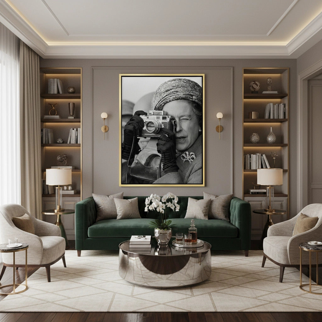 2Queen Elizabeth II with Leica Camera - Canvas