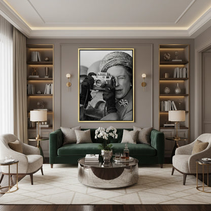 Queen Elizabeth II with Leica Camera - Canvas