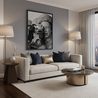 Queen Elizabeth II with Leica Camera - Canvas