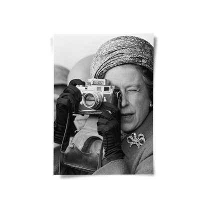 Queen Elizabeth II with Leica Camera - Poster