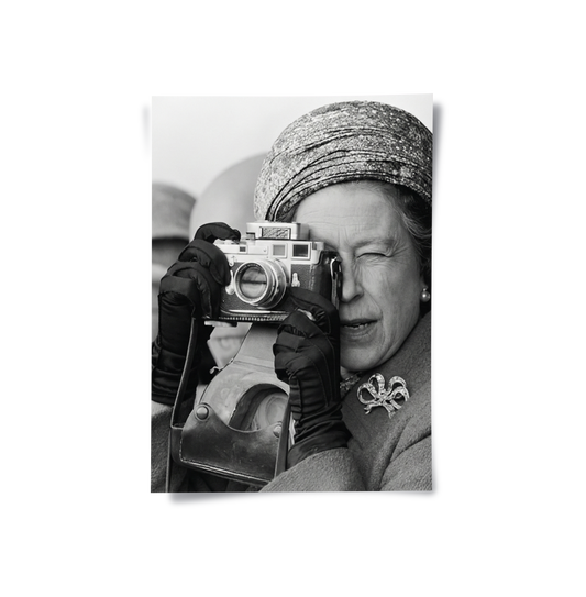 Queen Elizabeth II with Leica Camera - Poster