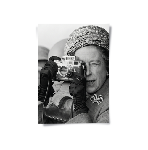 Queen Elizabeth II with Leica Camera - Poster