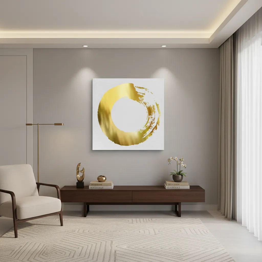 Abstract Metallic Circle - Canvas - Jasmineart.ae