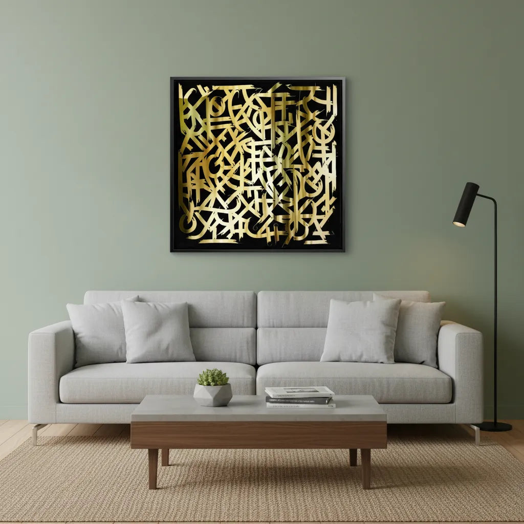 Luxury Gold Abstract - Canvas - Jasmineart.ae