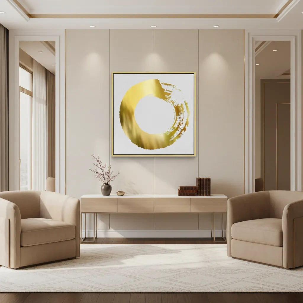 Abstract Metallic Circle - Canvas - Jasmineart.ae