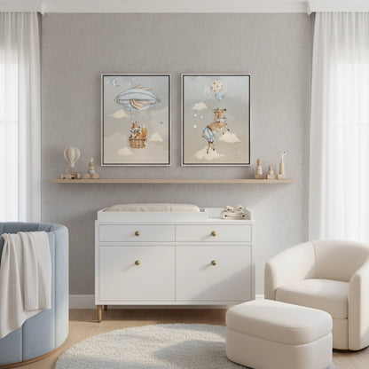 Dreamy Fox and Deer Balloon Set of 2 - Canvas