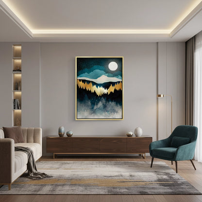 Gold Starry Mountain- Canvas