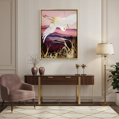 Abstract Japanese Crane  - Canvas