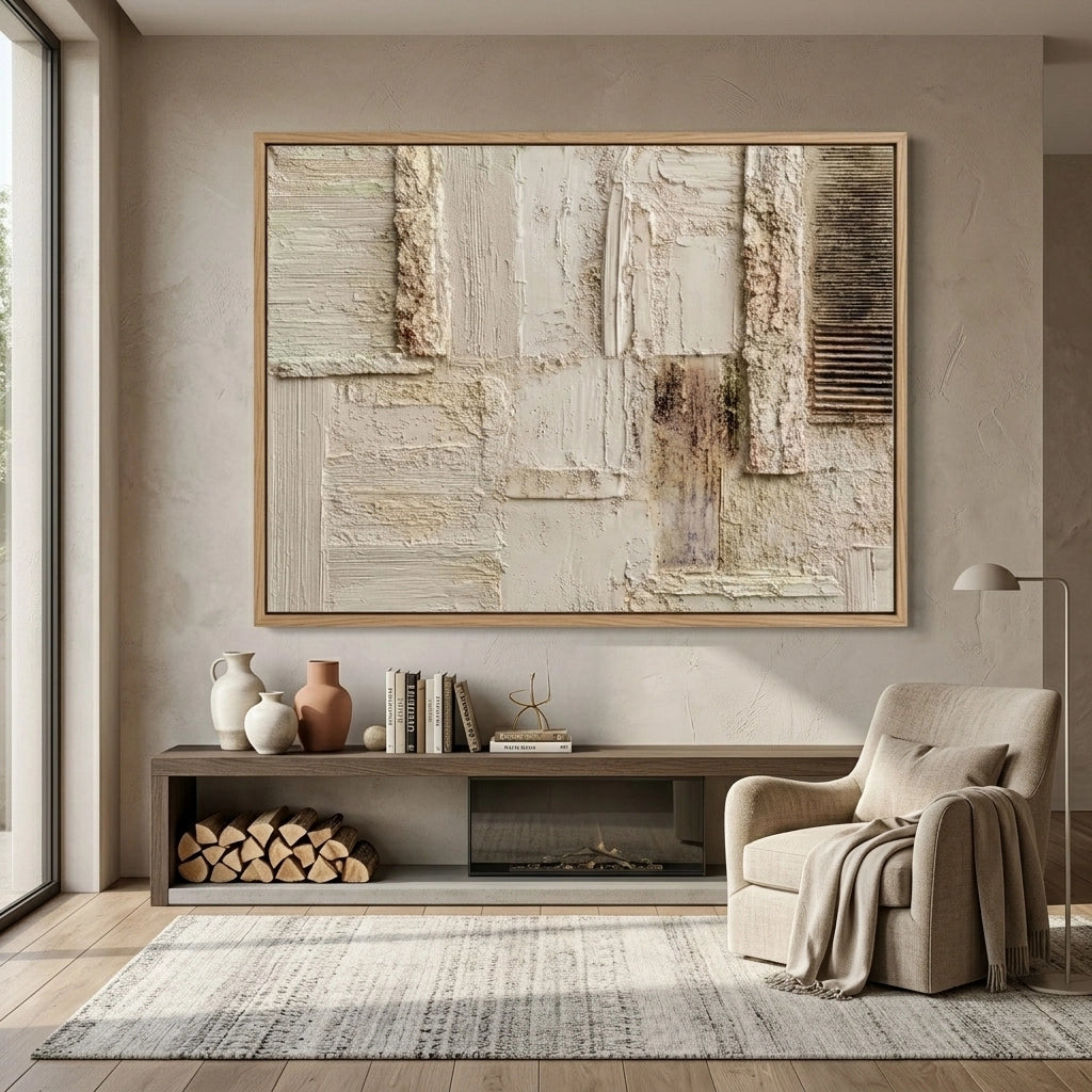 2Modern Raw Plaster No. 1 artwork with subtle relief and natural textures, perfect for sophisticated UAE wall decor