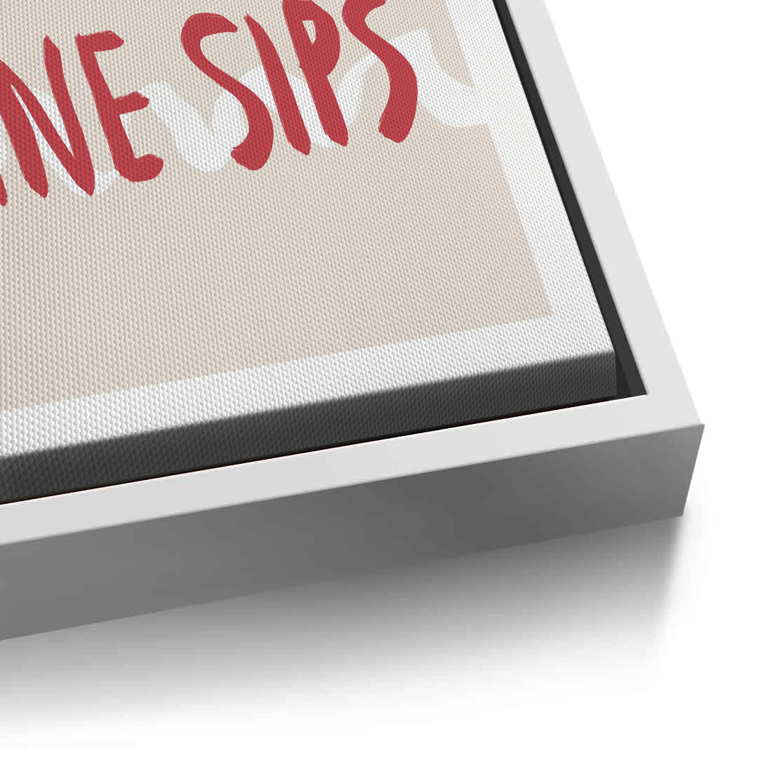 2Red Lips and Wine Sips - Canvas