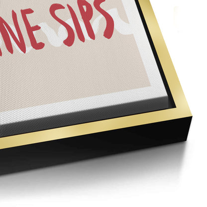 Red Lips and Wine Sips - Canvas