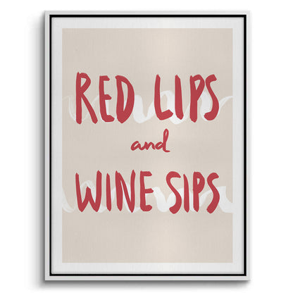 Red Lips and Wine Sips - Canvas
