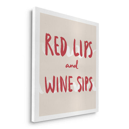Red Lips and Wine Sips - Canvas