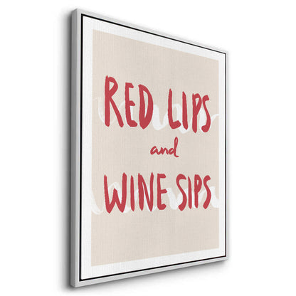 Red Lips and Wine Sips - Canvas