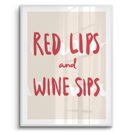 Red Lips and Wine Sips - Fine Art