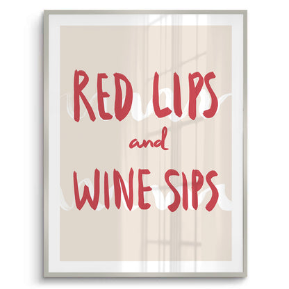 Red Lips and Wine Sips - Fine Art