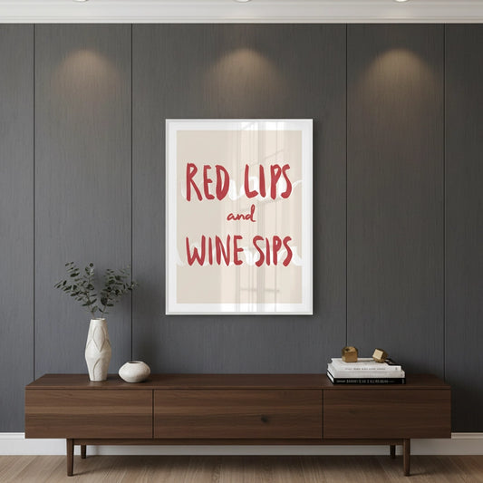 Red Lips and Wine Sips - Fine Art