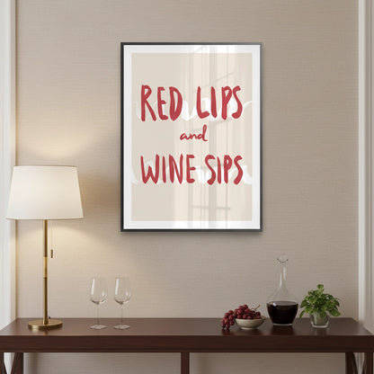 Red Lips and Wine Sips - Fine Art