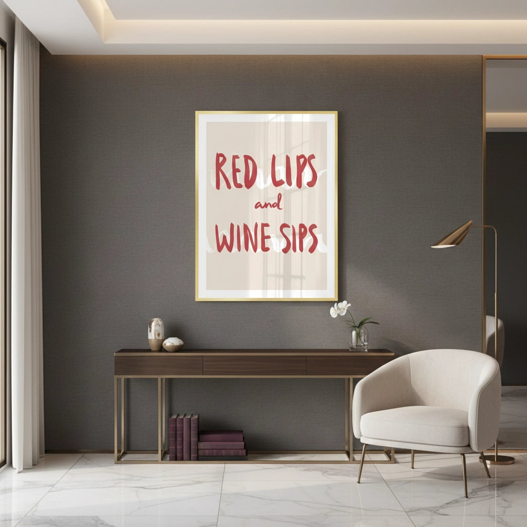 2Red Lips and Wine Sips - Fine Art