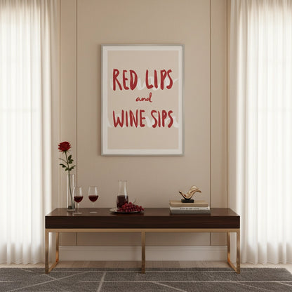 Red Lips and Wine Sips - Fine Art