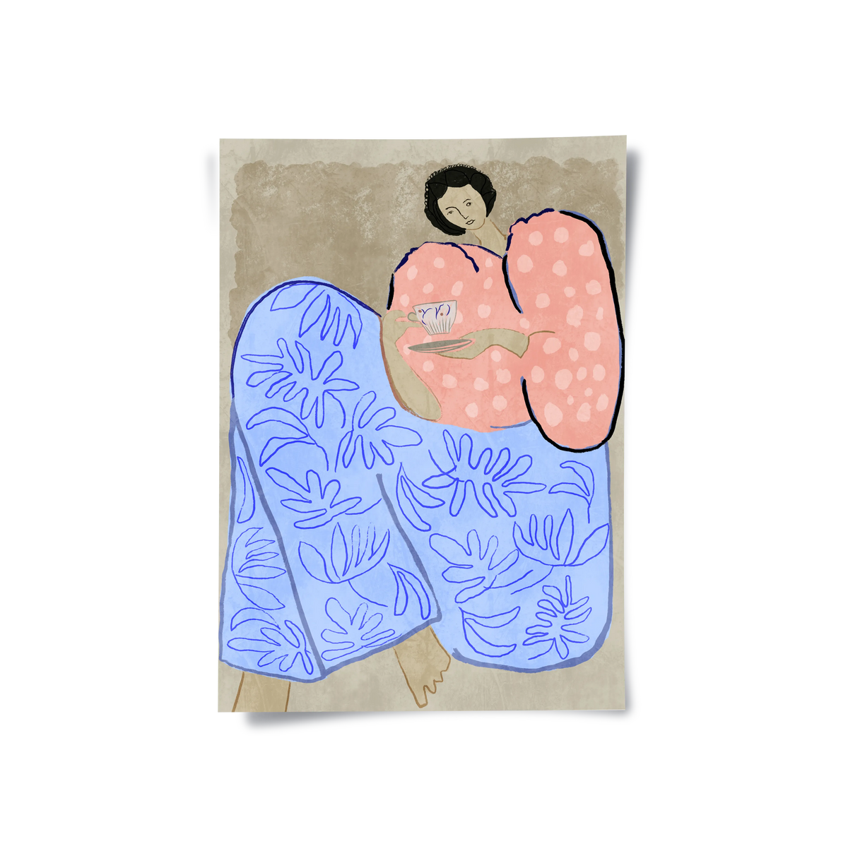 Relaxed Woman Portrait - Poster - Jasmineart.ae